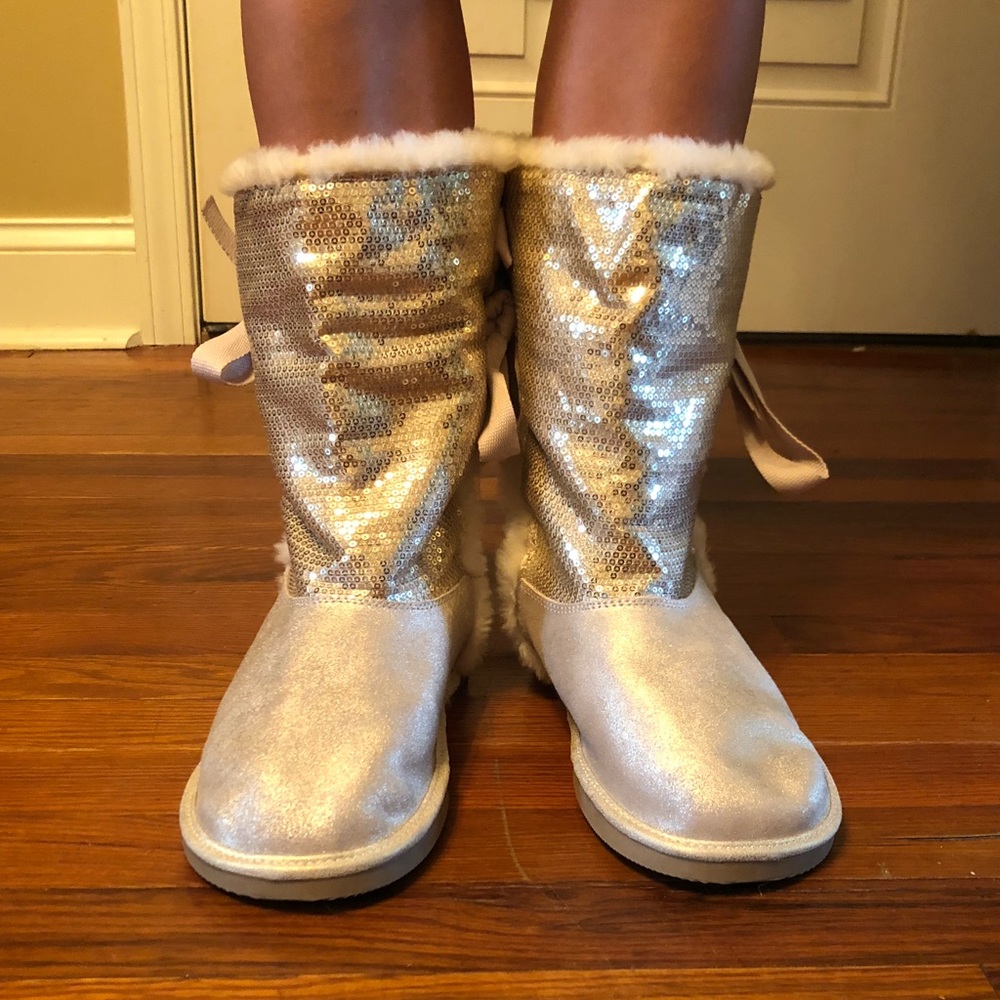 Land’s End gold winter boots